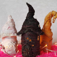Powertex fairy house group with lights