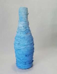 Wrap bottle with fabric strips