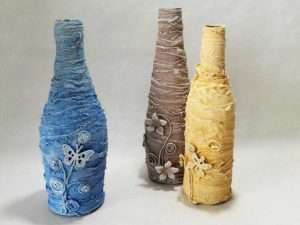 Powertex pastel bottle vases by Kore Sage
