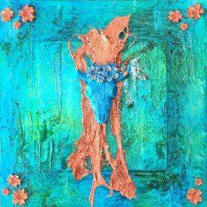 Cow skull and flowers art by Kore Sage