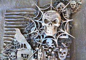 Add a focal point with a plaster skull